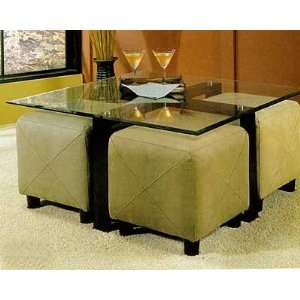    Black Metal Frame And Beveled Glass Top Table