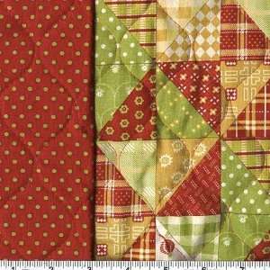  45 Wide Christmas Past Pre Quilted Blocks Fabric By The 