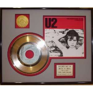 com U2 Two Hearts Beat As One Framed 24kt Gold Record   Rare Music 