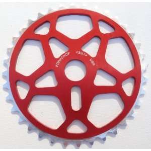 Chop Saw BMX Bicycle SNOWFLAKE Chainwheel   36T   RED ANODIZED