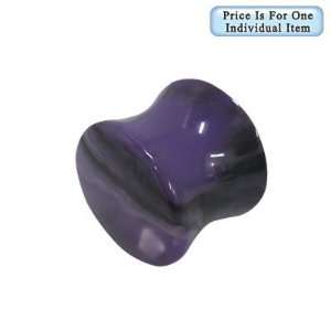   Large Gauge Purple Marble Style Ear Plug   12mm   1/2 Inch Jewelry