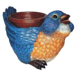  Michael Carr Blue Bird with Bowl on Back Patio, Lawn 