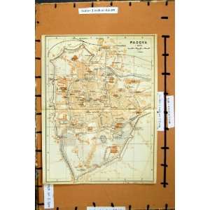 1909 MAP ITALY STREET PLAN TOWN PADOVA BOTANICO ORTO