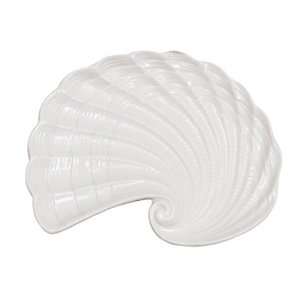  White Nautilus Shell Plate 7 1/2 Inches