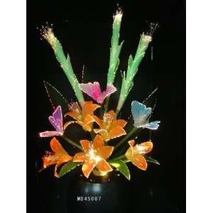  Fiber Optic Lily Flowers and Butterfly