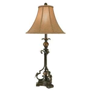  Avon Bronze Marble Accent Tall Buffet Table Lamp