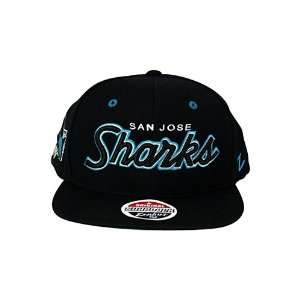  Zephyr Headliner San Jose Sharks Snapback Hat Black. Size 