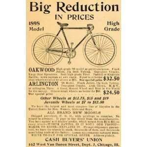  1898 Ad Antique Oakwood Arlington Bicycles Bike Pricing 