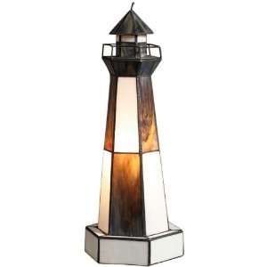  Lighthouse On Base Large Amber/white