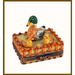    Mother Duck w/ Baby Ducks French Limoges Box