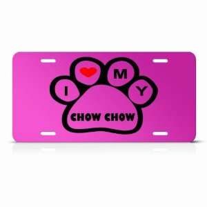  Chow Chow Dog Dogs Pink Novelty Animal Metal License Plate 