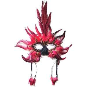  Deluxe Feather Harlequin Theatrical Costume Eye Mask Mardi 