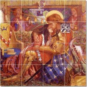  Dante Gabriel Rossetti Mythology Tile Mural Modern  48x48 
