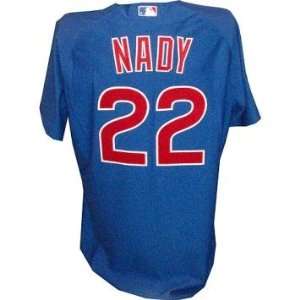 Xavier Nady #22 Chicago Cubs 2010 Opening Day Game Used Road Jersey 