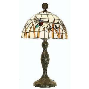  Tiffany table lamp cast metal body duck glass shade