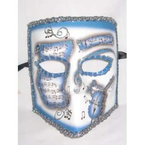   Silver Music Bauta Pergamena Venetian Masquerade Mask