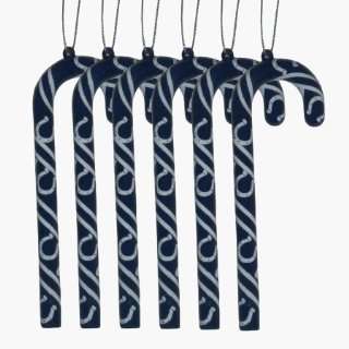  Indianapolis Colts NFL Candy Cane Ornament Set of 6 
