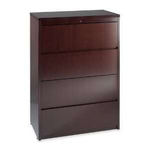  Lorell 87817 Four Drawer Lateral File   Mahogany 
