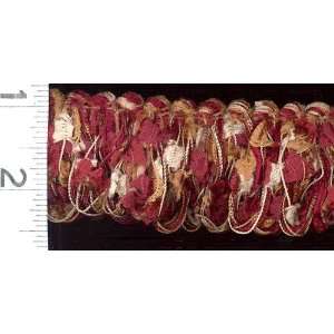  175 Wide Looped Chenille Confetti Fringe Multi Cranberry 