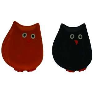 Tag 651194 Night Owl Shaped Appetizer Plates, Orange and 