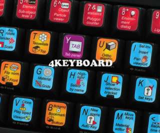 The 3ds Max keyboard stickers are compatible with all default 