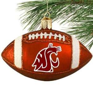  NCAA Washington State Cougars Glass Football Ornament 