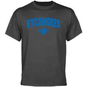   Indiana State Sycamores Charcoal Logo Arch T shirt