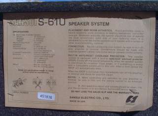 This is a pair of Sansui S 61U speakers. Each about 30 x 14 1/2 x 11 