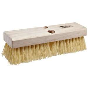 Weiler 44434 Polypropylene Deck Scrub Brush with Wood Handle, 4 Head 