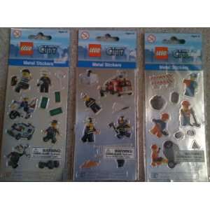  LEGO CITY Metallic Sticker Set of 3 packs Fireman 