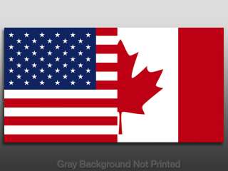 USA Canada Dual Flag Sticker  American Canadian us  