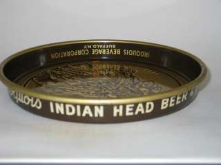 VINTAGE IROQUOIS INDIAN HEAD BEER & ALE ADVERTISING TRAY OLD TIN METAL 