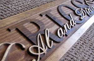 Personalized Couples Last Name Sign Custom Wood Family  