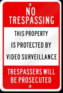 property is protected by video surveillance trespassers will be 