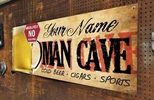 Custom Man Cave Banner Garage Cigar Beer Sign  
