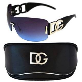 DG Eyewear Black Oversized Rimless Sunglasses and Oversized Case