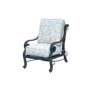   San Marco Cushion Cast Aluminum Arm Patio Lounge Chair Sahara Finish