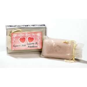 Wedding Favors Dual Heart with Scroll Theme Personalized Fresh Linen 