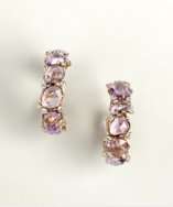 Pomellato rose amethyst and diamond scattered hoop earrings style 