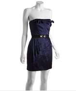 BCBGMAXAZRIA south pacific layered silk strapless belted dress style 