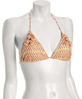 French Connection camomile Miss Shapes ruffle triangle bikini top 