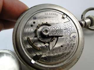 Antique Silverode 18s Pocket Watch Waltham Vintage 1800s Old Elk Stag 