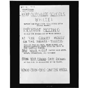   Handbill,Keep white schools white,Nashville, TN,1957