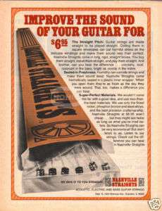 NASHVILLE STRAIGHTS PINUP AD vintage 70s guitar string  
