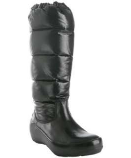 Moncler black down quilted snow boots   