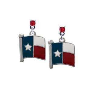  Texas Flag   Lone Star Red Swarovski Charm Earrings 