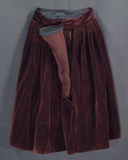 VINTAGE ethnic European skirt brown velvet regional folk style 