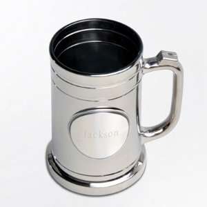 Personalized Gunmetal Mug w Pewter Medallion  Kitchen 