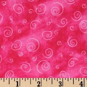  44 Wide Zany Barnyard Swirls Candy Pink Fabric By The 