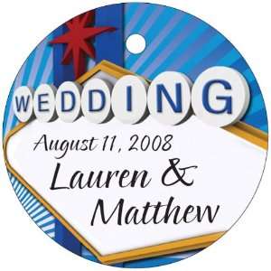 Baby Keepsake Las Vegas Wedding Sign Circle Shaped Personalized Thank 